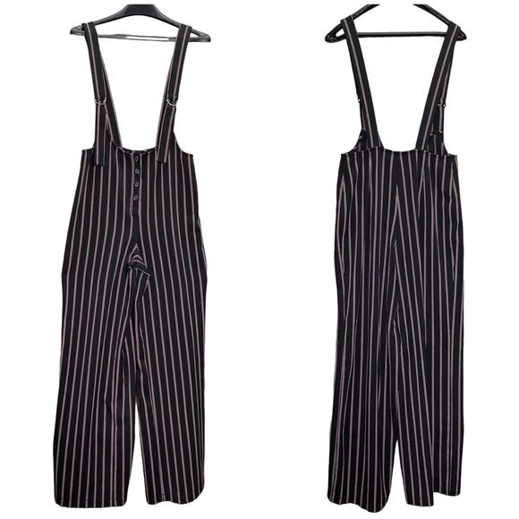 Striped Wide Leg Jumper Romper - Picture 1 of 3